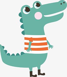 卡通动物鳄鱼矢量图