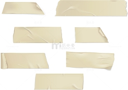 矢量手绘发黄的胶布