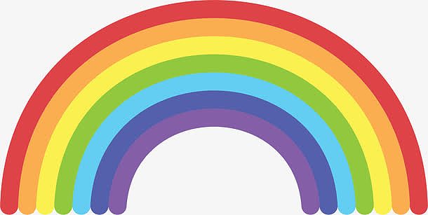 七色美丽卡通彩虹
