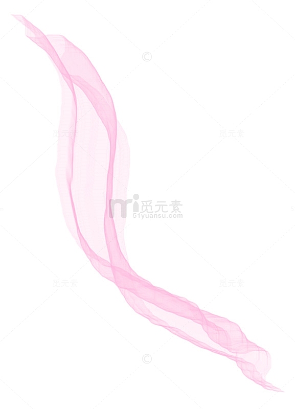 粉色透明飘带漂浮素材