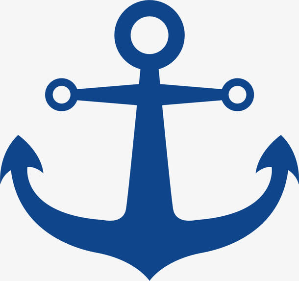 矢量图蓝色的船锚