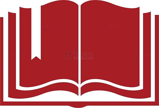 红色卡通翻开的书