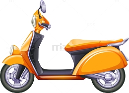 矢量橙色电瓶车素材图