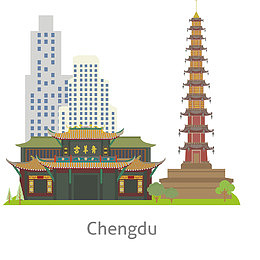 成都风景设计矢量图