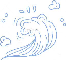 世界海洋日手绘海浪