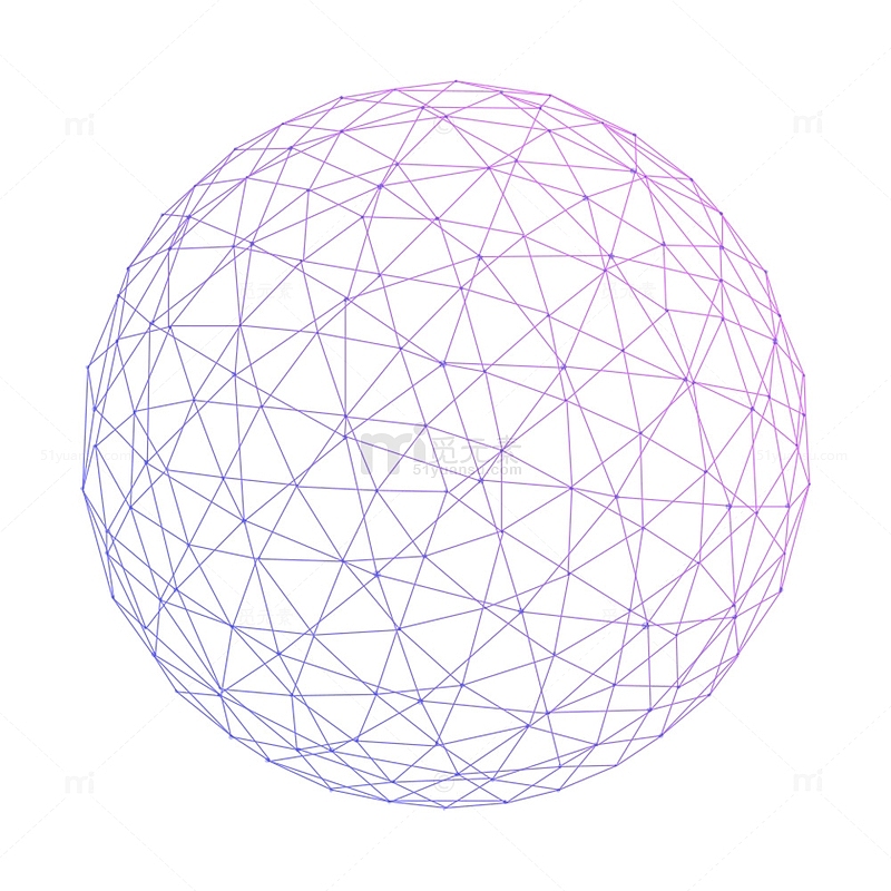 紫色渐变矢量曲线线条网格球体素