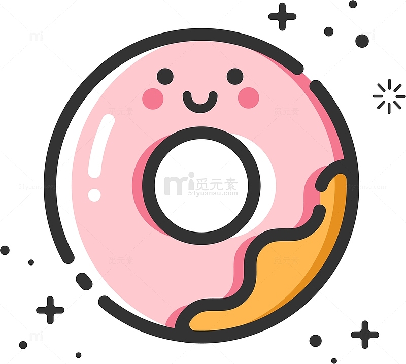 mbe风格卡通装饰甜甜圈图标