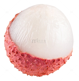 红色新鲜见果实的荔枝实物