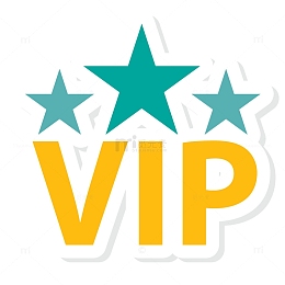 卡通黄色英文字母VIP