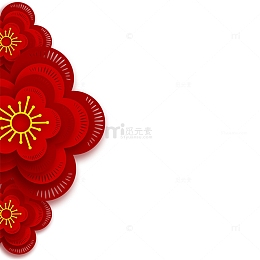 春节喜庆大红花