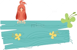 绿色木板标题框