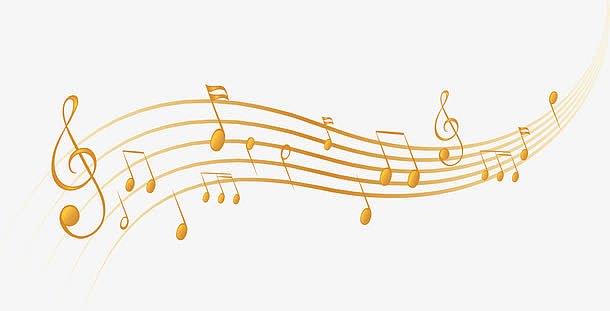 金色波浪五线谱音符