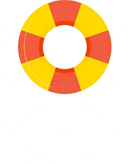 夏天气息橙色游泳圈