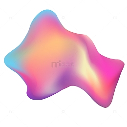 不规则图形彩色渐变流体设计素材