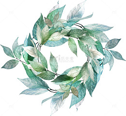 翠绿色叶子花环头环