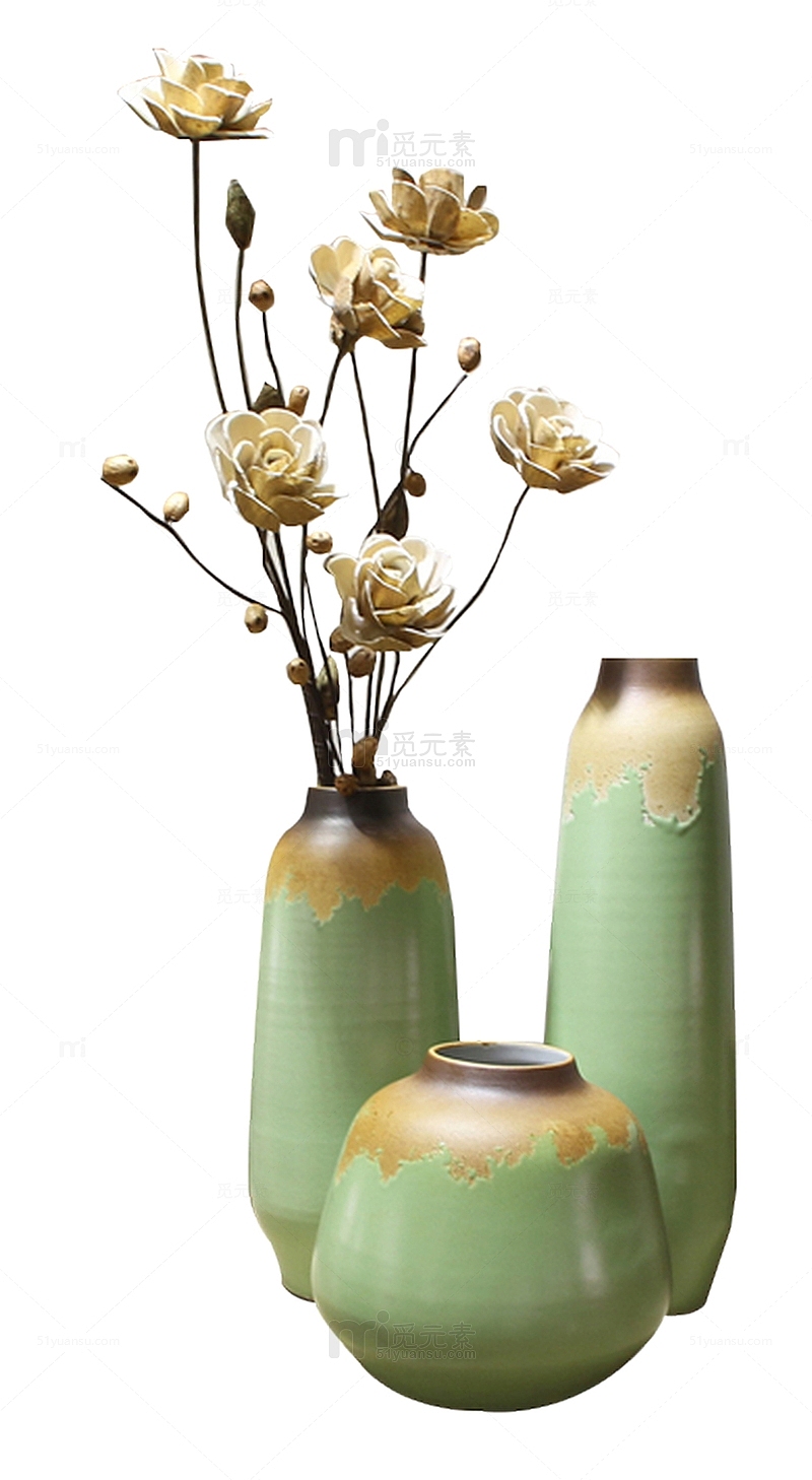 墨绿色陶瓷制作花瓶