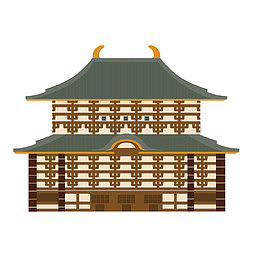 灰色建筑房屋卡通插画