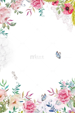 粉色手绘春夏新风尚花卉背景
