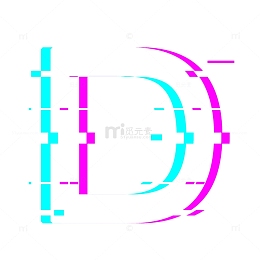 抖音风格英文字母D