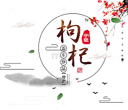 中国风食品梅花枸杞平面装饰