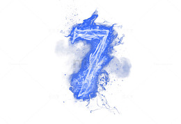 创意蓝色火焰数字7
