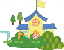 矢量图幼儿园教学楼