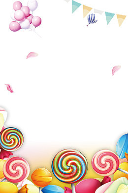 六一儿童节童趣棒棒糖主题边框