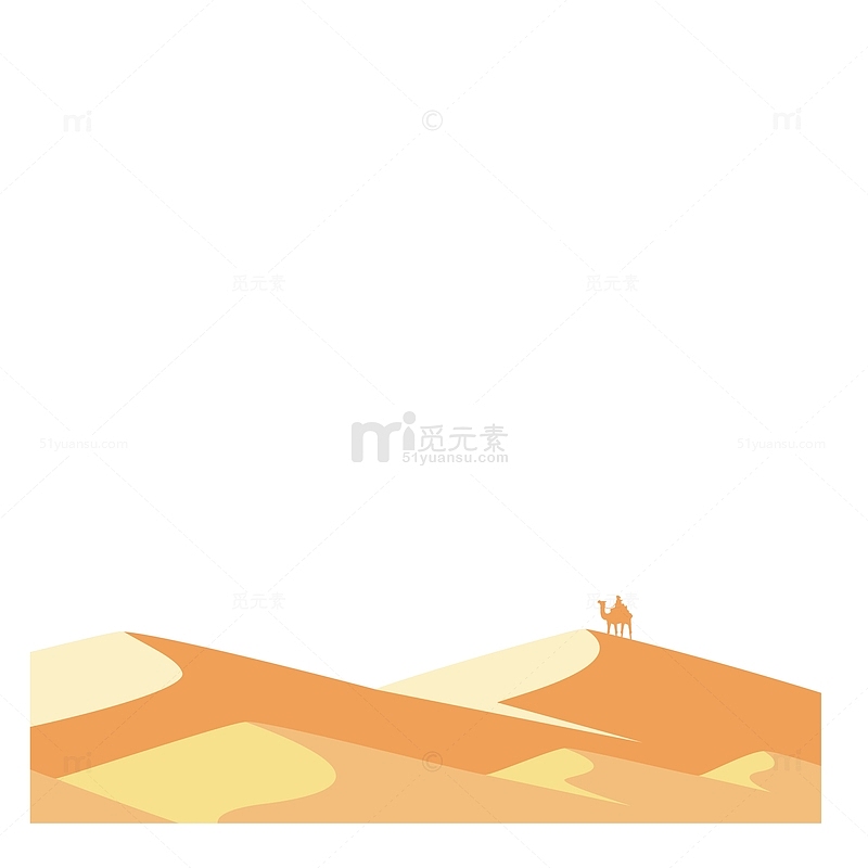 沙漠骆驼风景装饰素材图案