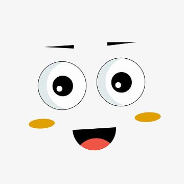 大眼睛微笑表情矢量图