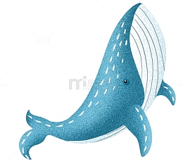 手绘可爱插图保护海洋生物鲸鱼插