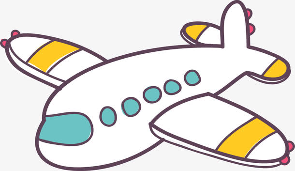 可爱卡通白色飞机