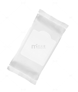 一包白色没开封的湿纸巾实物