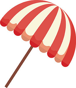 红白条纹夏天阳伞