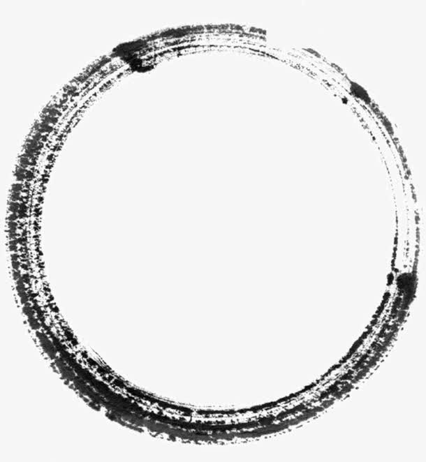圆圈水墨画素材免费下载_觅元素