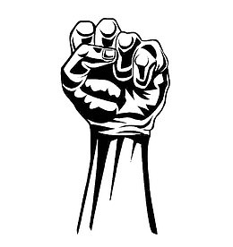 卡通简笔画手绘努力加油拳头装饰