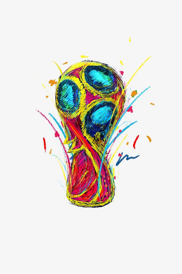 手绘世界杯足球奖杯