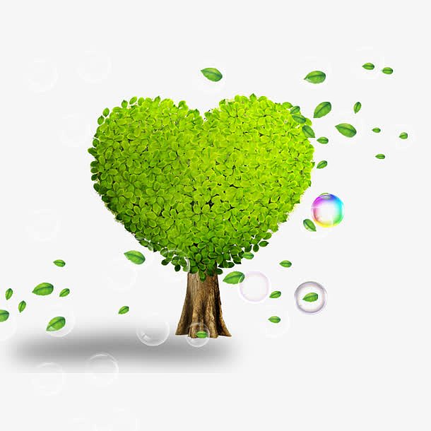 创意爱心绿树设计