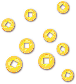 春节金色密集铜钱