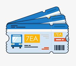 卡通汽车车票免抠图