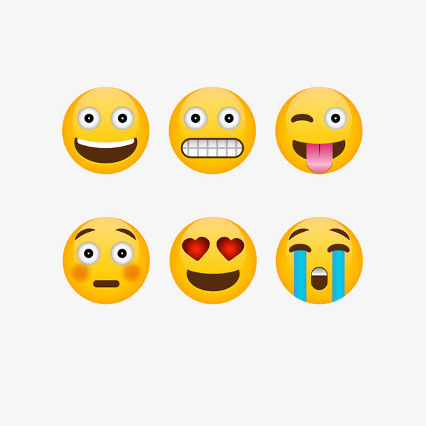 矢量emoji黄色笑脸表情包免抠素材免费下载_觅元素51yuansu.com