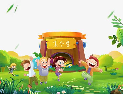 卡通夏令营海报插画