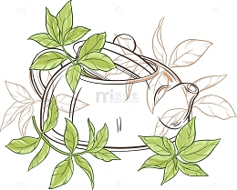 矢量茶叶竹叶青茶叶
