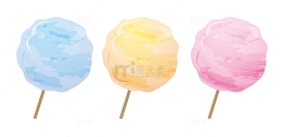 彩色手绘的棉花糖