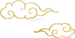 金色闪耀漂浮祥云