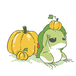 矢量南瓜和旅行青蛙