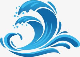 矢量图蓝色的浪花