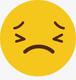黄色可爱圆脸矢量委屈表情