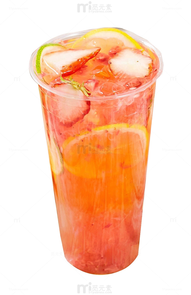 实物草莓柠檬冰镇饮料