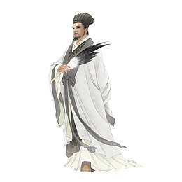 卡通中国风水墨工笔诸葛亮插画免