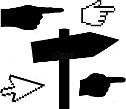 黑色各种箭头指路牌